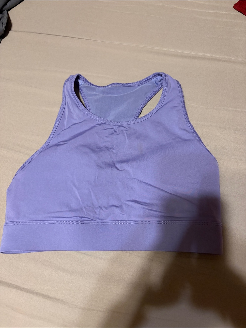 Lilac Fabletics High-Neck Racerback Sports Bra